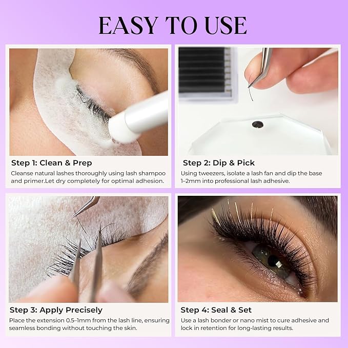 SAIGON LASH Eyelash Extensions, Mink Lash, Volume & Classic Lashes for Professionals, J/B/C/CC/D/L/M Curl, 4-15mm Length, Soft Korean PBT Fiber, 16 Rows Lash Tray (New Gold-CC-0.07-8-15mm)