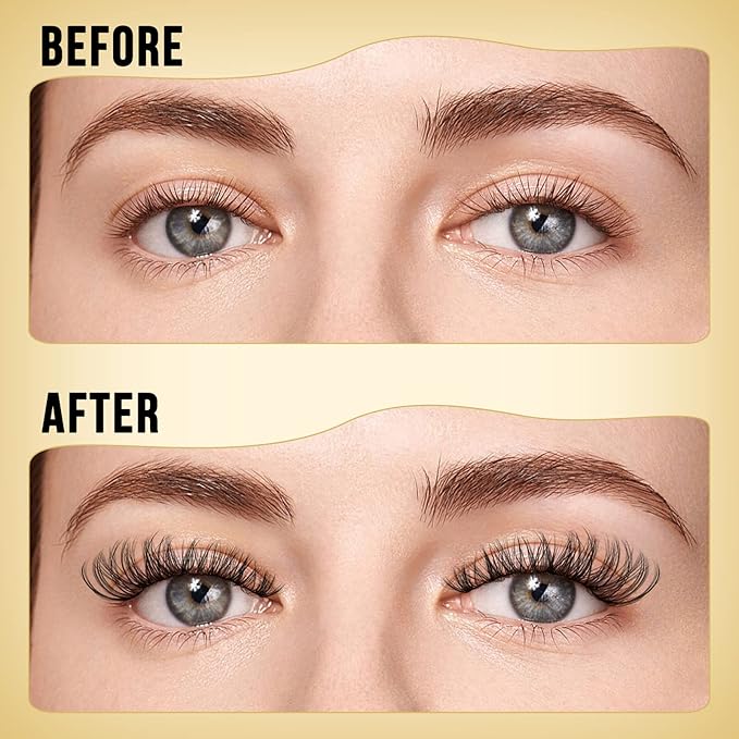 QUEWEL Lash Clusters 320Pcs Cluster Lashes 30D C Curl Lash Cluster Eyelash Extensions Mix9-16mm Individual Eyelashes Clusters Wispy Lash Clusters Thin Band Soft to Use at Home(30D C Mix9-16)