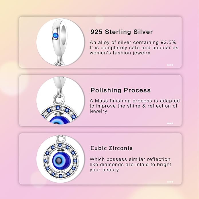 Hamsa Hand Dragon Bible Cross Prayer Charm 925 Sterling Silver Charms Fits Women's Charm Bracelet and Necklace Bead Charms Jewelry Gifts for Sister Friend