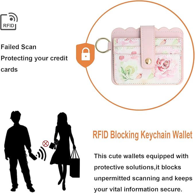 Keychain Wallet Wristlet Small Credit Card Holder Bracelet Key Chain Purse Bangle Tassel Beads Key Rings for Women