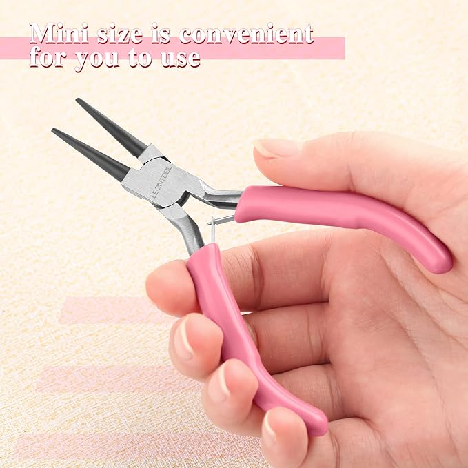 5-Inch Round Nose Pliers for Jewelry Making Wire Bending Tools Wire Looping Plier Small Needle Nose Pliers Smooth Jaws Mini Jewelry Making Supplies for Creating Bracelets Earrings Necklaces