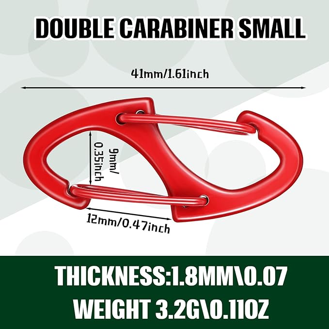Moxweyeni 20 Pcs Zipper Clip S Carabiner Clips Small Alloy Snap Hook Anti Theft 1. 6 Inch Mini Dual Wire Gate Interlocking Keychain Clip Attachment for Women Men Camping Hiking