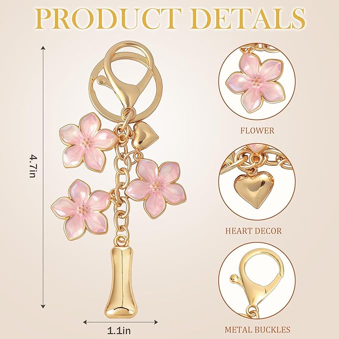 Snycler Bubble Initial Keychain Graceful Flower for bags car remote–A-Z Letter Charms for Women