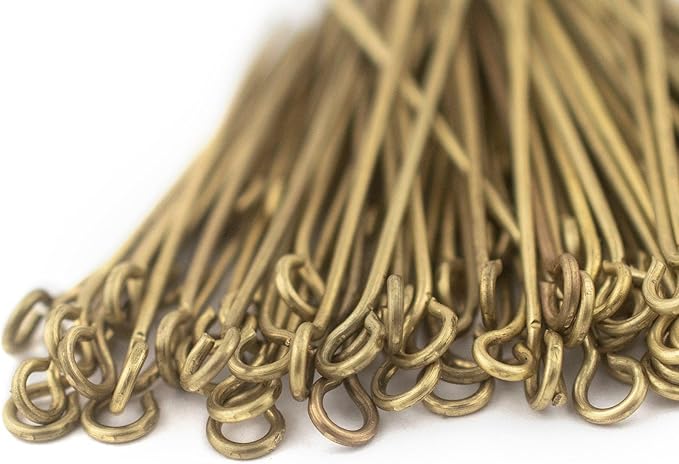 The Bead Chest Brass 21 Gauge 1.5 Inch Eye Pins (Approx 100 Pieces)