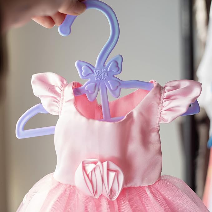 Purple Full-Outfit Hanger 24pk for American 18" Doll Clothes- Hold Your Tops & Bottoms Together Including Dresses, Pants, Shirts, Skirts, & Accessories- Perfect Girl Gift Set