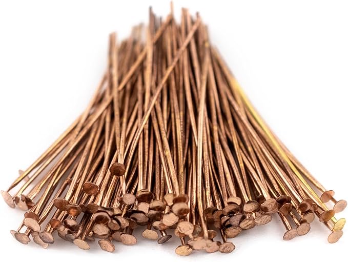 The Bead Chest Copper 21 Gauge 1.5 Inch Head Pins (Approx 100 Pieces)