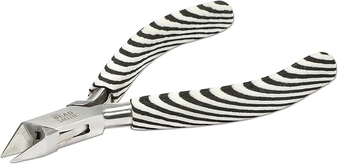 The Beadsmith Side Cutter – Zebra Print Line – 5 inches (127 mm) – Comfortable Handle with Double Leaf Springs – Jewelry Making Tool for Creating Bracelets, Earrings and Necklaces