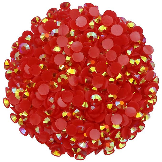 2250 Pcs SS16 4mm AB Flatback Rhinestones for Nails Art Crafts Glitter Round Shine Gems Crystals DIY Clothes Shoes （Red AB）
