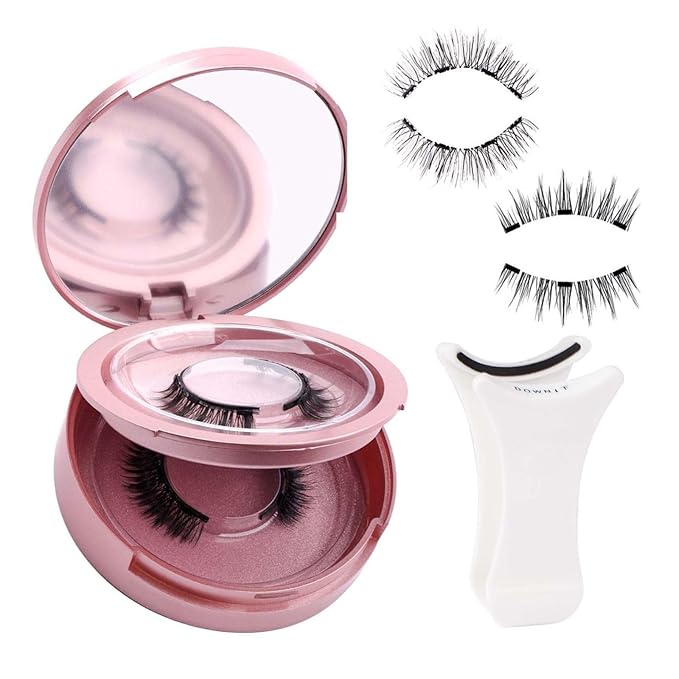 FADLASH 2 Pair Magnetic Lashes Natural Look Reusable Magnetic Eyelashes with Applicator No Glue Needed Wispy Lashes Soft Comfortable Eyelashes(B01)