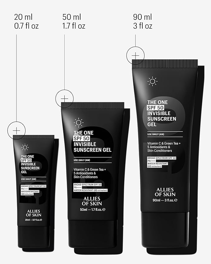 Allies of Skin Daily Face Sunscreen SPF 50, Travel Size | Zero White Cast Lightweight Formula | Dermatologist Tested Under Makeup Primer| Water-Resistant & PA++++ Broad Spectrum UVA/UVB (0.7 oz)