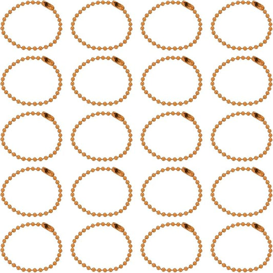 MECCANIXITY 30Pcs 5 Inch Ball Bead Chain, Metal Ball Chain with Connectors for Keychain Hanging Ornament Tag Jewelry Necklace Christmas Decoration,Orange
