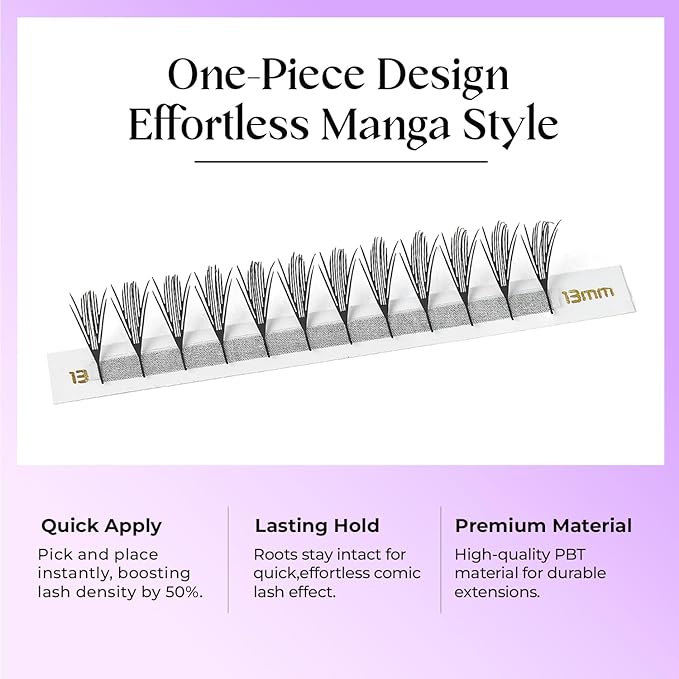SAIGON LASH Anime Lash Kits Promade Fans –3D & 12D Wispy Volume Lashes, CC Curl 0.07, Mixed Length 6–13mm, Loose Handmade Extensions for Lash Artists (Black-CC-0.05-6 - 13mm)