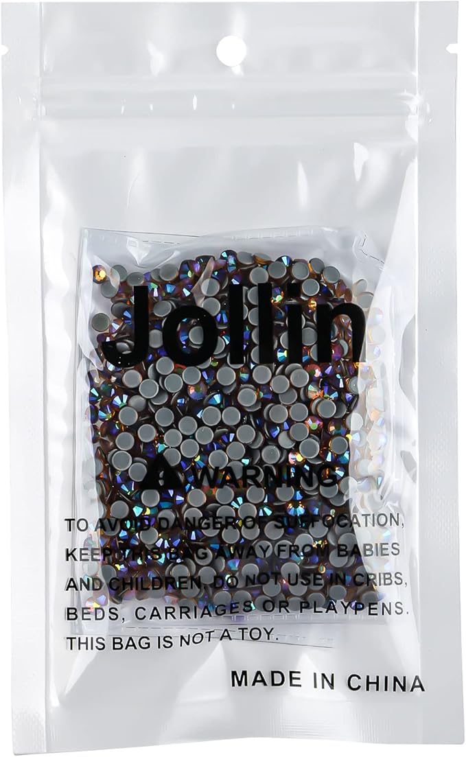 Jollin Hot Fix Crystal Flatback Rhinestones Glass Diamantes Gems 4.0mm(16ss 1440pcs, Topaz AB)