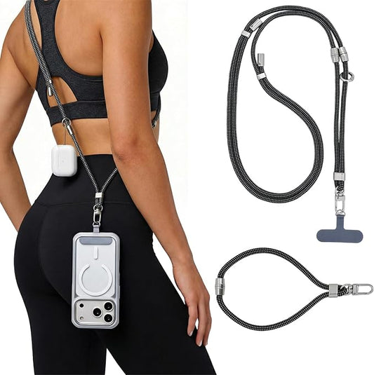 Phone Lanyard & Phone Wrist Strap, 3 in 1 Adjustable Anti Theft Phone Strap for Travel Hiking Cycling Climbing