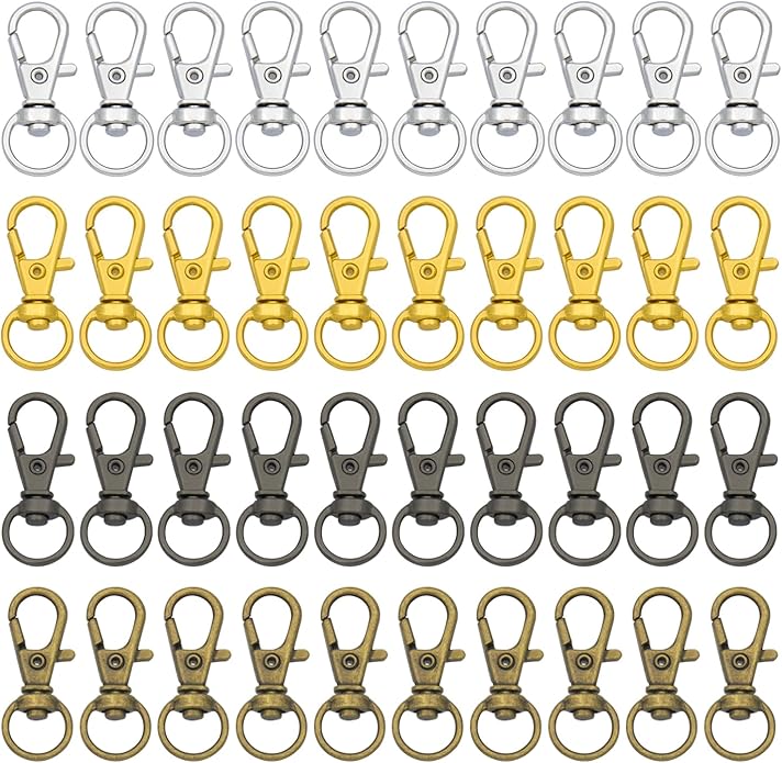 Swivel Snap Hooks Premium Metal Lobster Claw Trigger Clasps for Lanyard Keychain Rings Bag Purse Tag Jewelry Making DIY Crafts