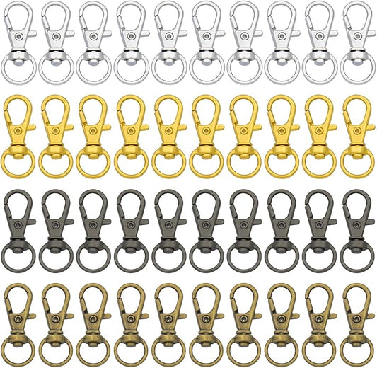 Swivel Snap Hooks Premium Metal Lobster Claw Trigger Clasps for Lanyard Keychain Rings Bag Purse Tag Jewelry Making DIY Crafts