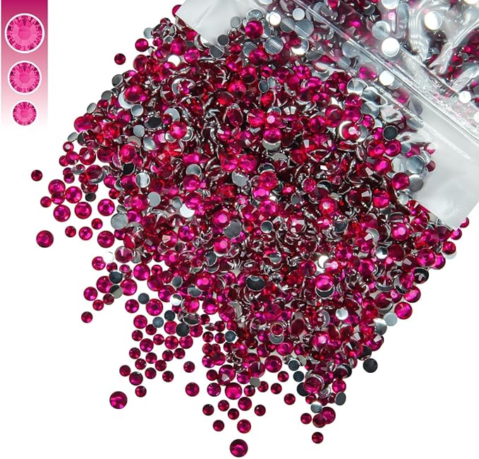 3mm 4mm 5mm Mix Bag Resin Rhinestones for Crafting Flatback Jelly Stones Bulk Diamonds Crystals Gems Charms for Nails Face Eyes Makeup Mugs Tumblers Bottles DIY Crafts Clothes Shoes