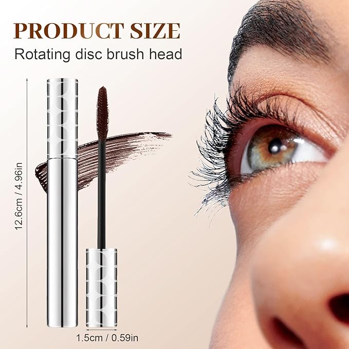 Mascara for Older Women 60 Plus, 2025 New Mascara Volume and Length for Mature Women with Thinning Lashes, Non Clumping Waterproof Long Wear (Brown)