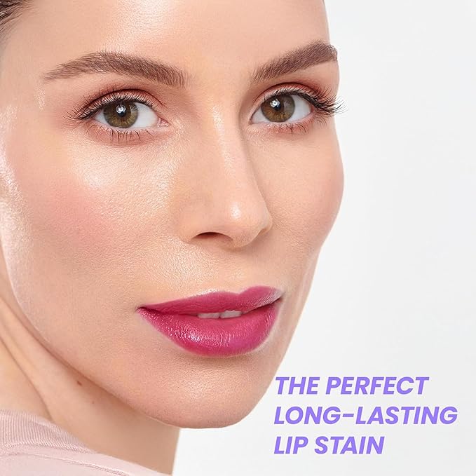 Wonderskin Wonder Blading All Day Lip Stain Peel Off Masque and Reveal Kit - Long Lasting, Waterproof Pink Lip Tint, Transfer Proof Natural Makeup Stain Kit (Neon Rose)