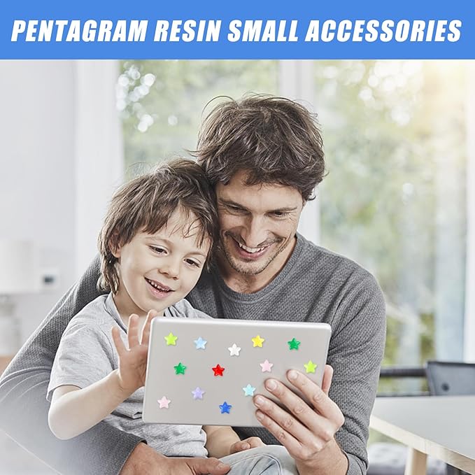 100Pcs Flatback Resin Star Charms Bulk, Cute Kawaii Embellishments for DIY Crafts, Phone Cases, Scrapbooking & Jewelry Making – Mixed Colors (Star)