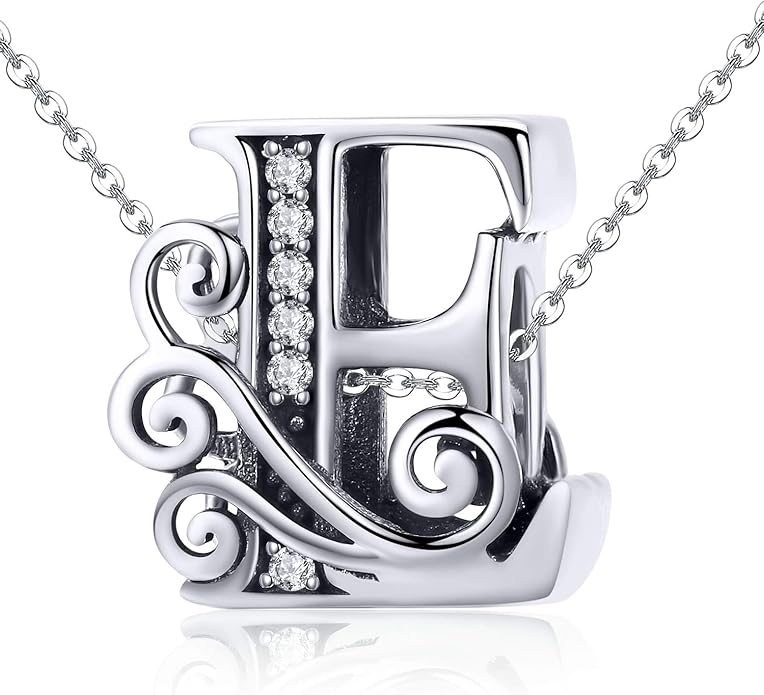 925 Sterling Silver Letter Charms for Pandora Bracelets Alphabet Initial Charms Beads Birthday Christmas Jewelry Gift for Women