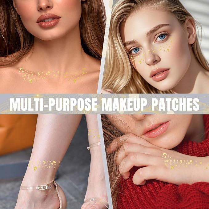 Glitter Freckles - Silver Face Glitter, 6PCS Face Fake Freckles, Sweatproof Glitter Freckles Face Tattoo, Faux Face Jewels for Women, Party Makeup Accessory Face Glitter for Kids, Cute Face Glitter