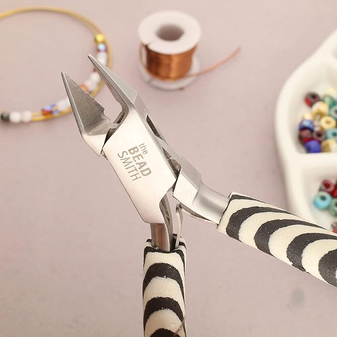 The Beadsmith Side Cutter – Zebra Print Line – 5 inches (127 mm) – Comfortable Handle with Double Leaf Springs – Jewelry Making Tool for Creating Bracelets, Earrings and Necklaces