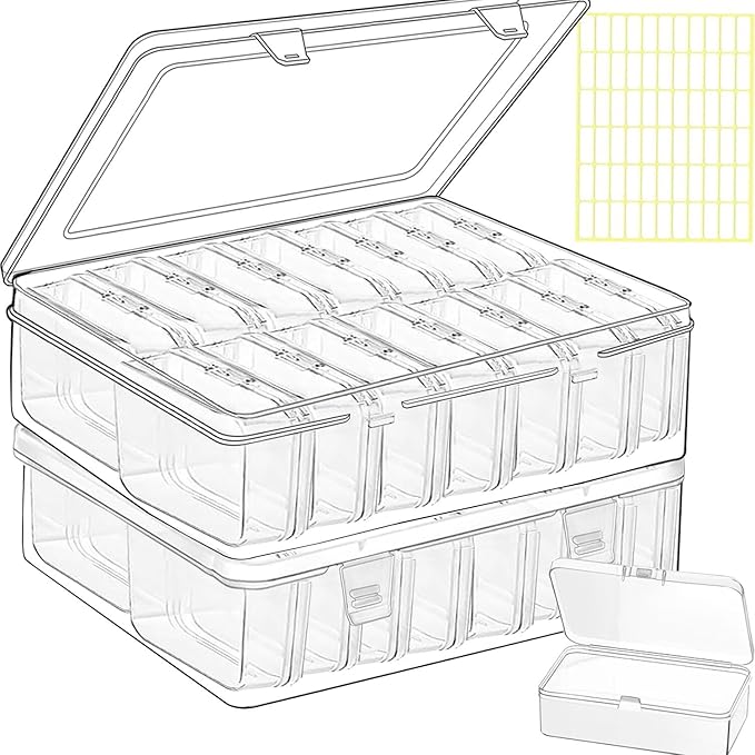 30pcs Bead Storage Containers,Large Bead Organizer Boxes And Craft Storage Boxes For Bracelet Making Diy Jewelry Craft Nails, Bracelets, Jewelry, Diamonds, Clay Beads, Screws,3.3x2.36x0.98Inch