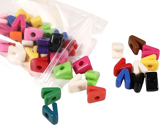 40 PCS Letter Beads 3D Acrylic 21mm x 15mm V Loose for Jewelry Making Bracelet Necklaces Keychain Phone Bag Chain Key Chains(Mixed Color V)