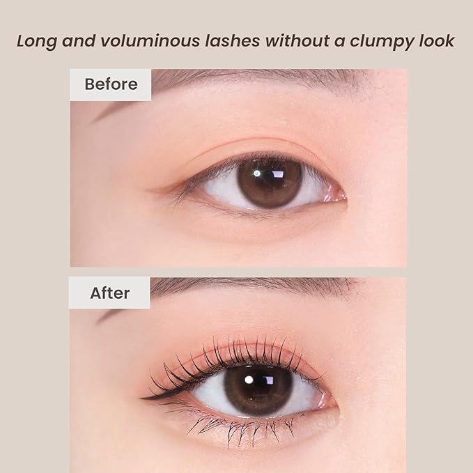HEIMISH Dailism Smudge Stop Mascara, Curling & Lengthening, Long-lasting, Smudge-proof, Washable Cleansing Korean Mascara, 0.32oz/9g - Brown Curling