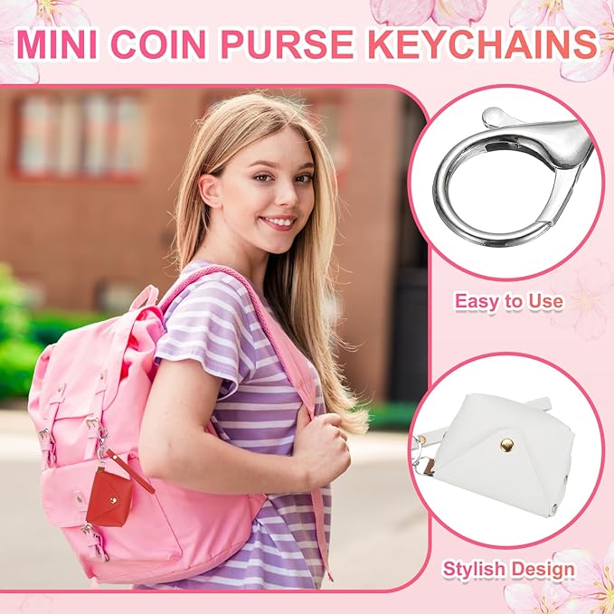 PATIKIL Coin Purse Keychain, Mini Cute Tote Bag Key Chain Earphone Pouch Coin Bag Keyring Purse Charm