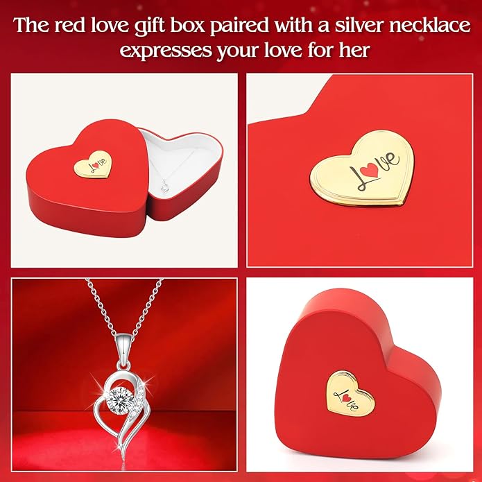 TIOEUSIV Valentines Day Gifts for Her,925 Sterling Silver Necklace for Women, Birthday Gifts for Wife Mom Grandma Girlfriend Sisters