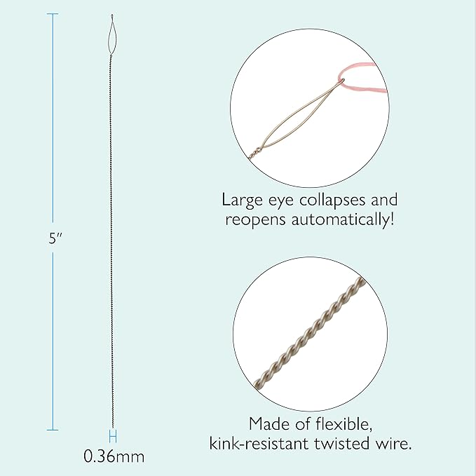 The Beadsmith Basic Elements Collapsible Eye Needles – 5 Inch Long – Flexible Twisted Wire – Large Eye, Easy to Thread – 4 Medium Needles