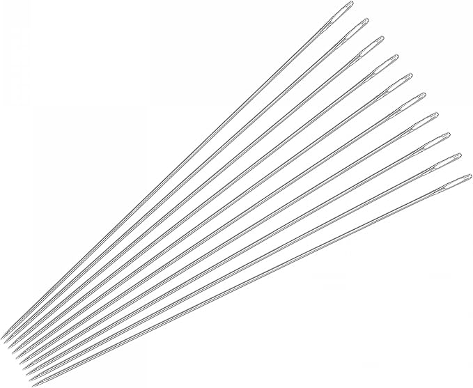 uxcell Beading Needles Fine Thin Long Straight Sewing Embroidery Threads Stainless Steel 1.89 Inch 100Pcs