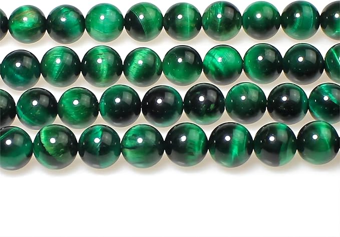 MJDCB Stone Beads 4mm 85pcs Round Green Tiger's Eye Loose Gemstone Bead Charms for Jewelry Making Bracelet Necklace Earring Pendant