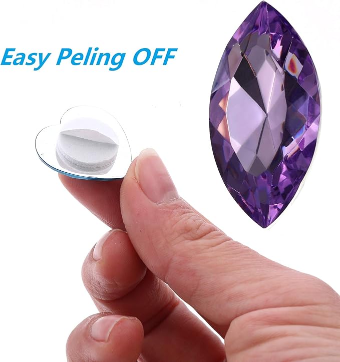 RICHNESS 110pcs Self Adhesive Craft Jewels Jumbo Bling Crystal Gem Stickers Assorted Shapes Colors Rhinestone Stickers for Arts & Crafts Projects