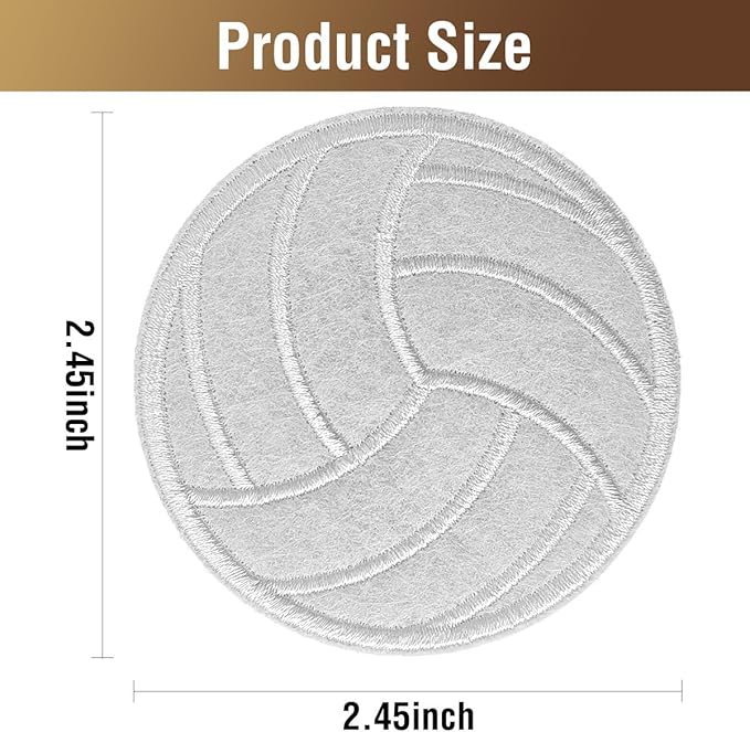 WILDREEDS 12pcs Iron on Volleyball Patches, Embroidered Appliques Patch for Sport Cap Shirts Jackets Hats Jeans Shoes Bags-2.5 Inch