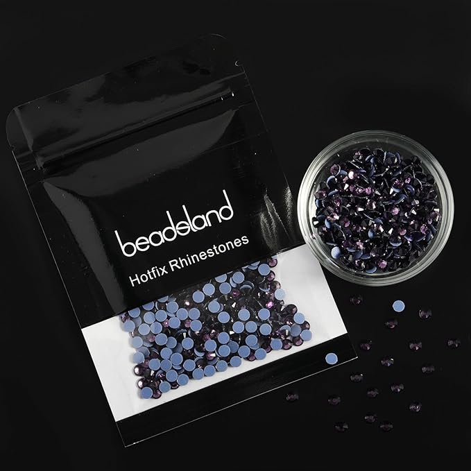 Beadsland Hotfix Rhinestones, 2880pcs Flatback Crystal Rhinestones for Crafts Clothes DIY Decoration, Tanzanite, SS6, 1.9-2.1mm