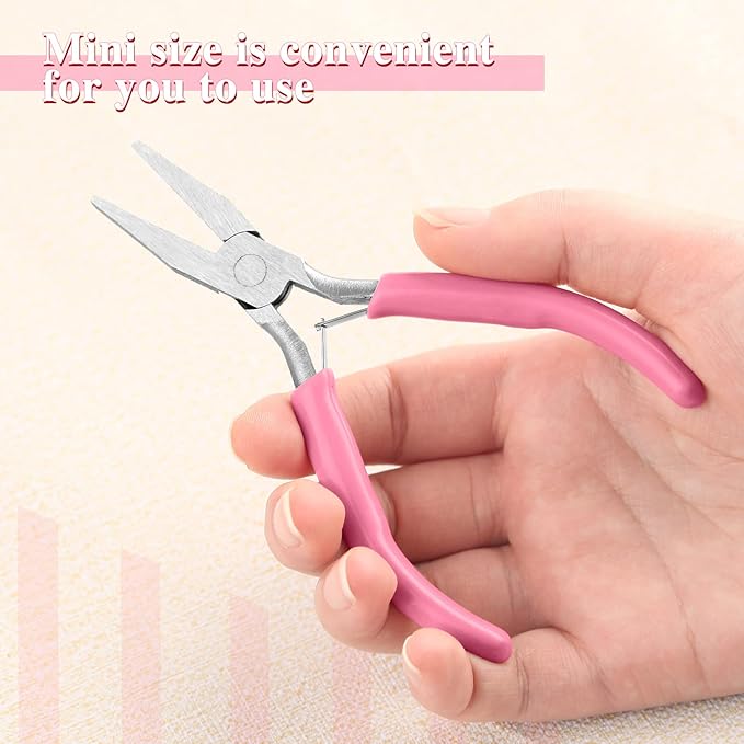 5-Inch Mini Jewelry Pliers - Duckbill with Spring, Smooth Jaws for Jewelry Making, Wire Bending & DIY Hand Tools