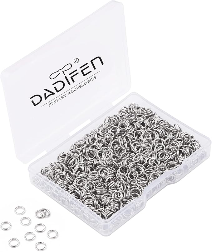 1000pcs 304 Stainless-Steel Jump Rings for Jewelry Making Supplies 5mm 21Gauge Boxed Silver Open Jump Rings Jewelry Findings Jump Ring for DIY Bracelet Earrings Necklace Connectors Charm Ring