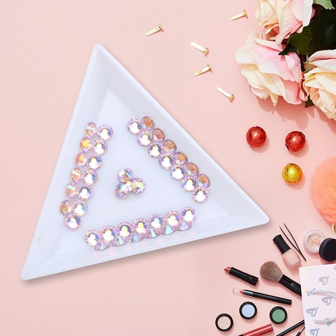 Jollin Glue Fix Crystal Flatback Rhinestones Glass Diamantes Gems for Crafting Nail Art Crafts Decorations Clothes Shoes 1.8mm (ss5 2880pcs, Pink AB)