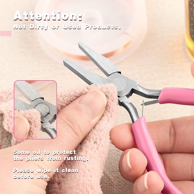 5-Inch Mini Jewelry Pliers - Duckbill with Spring, Smooth Jaws for Jewelry Making, Wire Bending & DIY Hand Tools