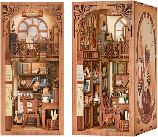 CUTEBEE Book Nook Kit - DIY Miniature House Kit for Adults and Teens, Dollhouse Booknook Tiny House Model Build Bookshelf Decor, Gifts for Family, Friends