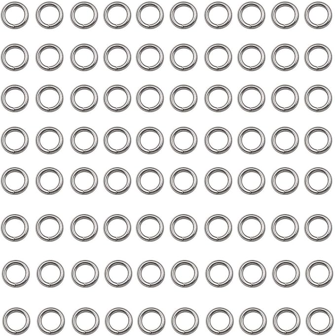 1000 pcs Stainless Steel Split Rings Jump Rings Connector Rings for Jewelry Making Necklaces Bracelet Earrings Keychain DIY Craft (12602-5mm)