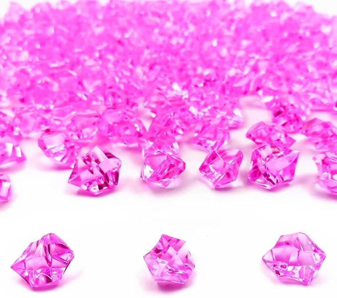 Reusable Vase Filler, Fake ice Cubes Photography Props for Wedding Props Vase Fillers Rose Red-16x22 Mm-250pcs