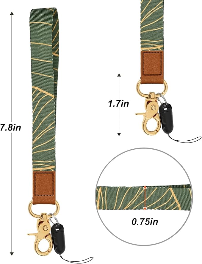 Cool Leopard Wristlet Keychain, Wrist Lanyard Key Chain For Women Men Car Keys Id Holder Card Phone Wallet Camera