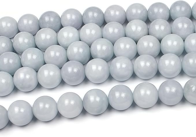 MJDCB Natural Round Aquamarine Gemstone Spacer Loose Beads Spacer Beads for DIY Jewelry Making Strand 15"