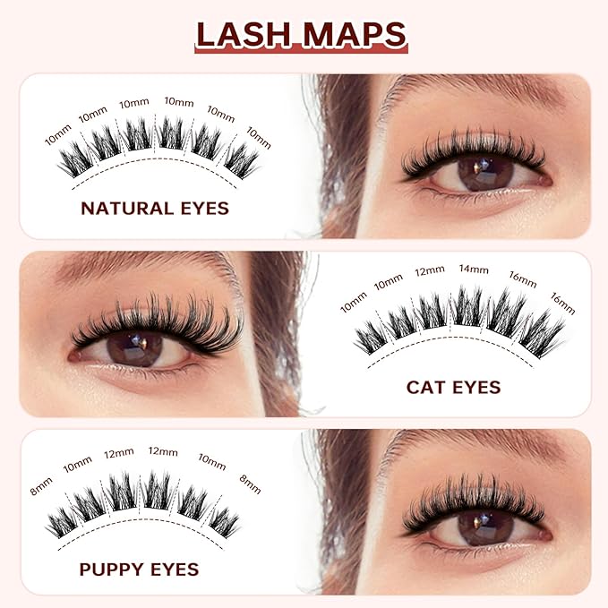 JOLIETIFY Lash Extension Kit, Manga Style, Dense Volume, Soft & Fluffy, Faux Mink 8-18mm Cluster Lashes, Reusable Individual Lashes with Waterproof Bond & Seal, Tweezers & Remover, DIY for Beginners
