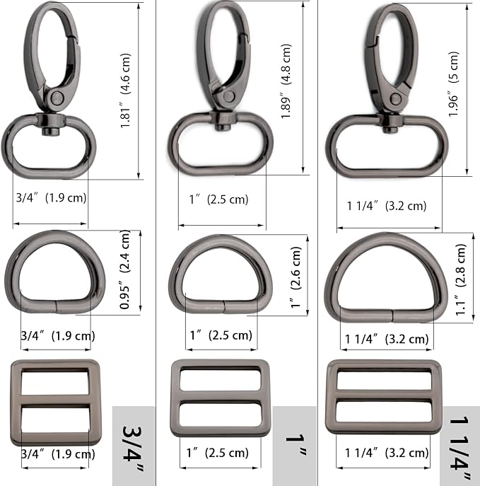 Oval Ring Swivel Lobster Claw Clasps, 5 Set Keychain Clasp Oval Ring Swivel Snap Hooks for Strap Bag Purse Landyard Craft (1 1/4",Silver)