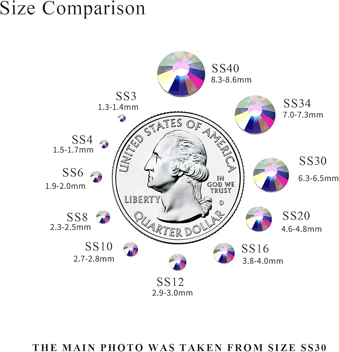 1440PCS SS16 Crystal AB Flatback Rhinestones Round Gems for Nail Art and Craft Clothes, Glue Fix Crystal Glass Diamond Stones (3.8-4.0mm)